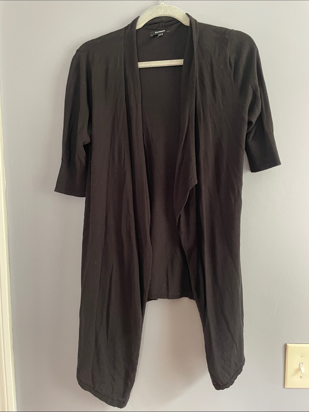 Express Black Knit Open-Front Sweater